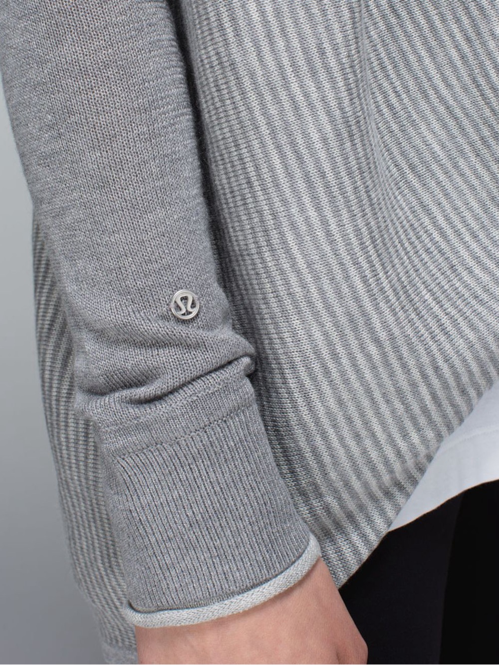 Lululemon Iconic Sweater Wrap Open-front Light Grey Size 8 - Picture 6 of 11